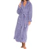 Alexander Del Rossa Womens Fluffy Fuzzy Robe, Long Hooded Robe for Women, Plus Size Heathered Purple XS (A0304CDPXS)