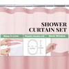 Dynamene 78 Inch Long Shower Curtain, Tall Waffle Fabric Shower