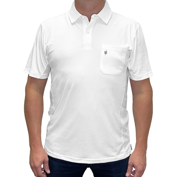 Barber Strong The Barber Polo, Men's White, Hair Repellent, Ultra