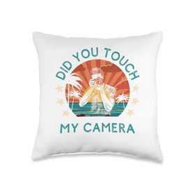 Shutter Snicker Tee Lens Humor Unveiled-The Camera Inquiry tee Throw Pillow, 16x16, Multicolor