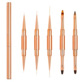 LEA-SHALL Double-Sided Nail Brush for Gel Nails, Nail Art with Lid and Ombre Brush Set, LEA-SHALL 10 Heads Ombre/Flat/Line/Round/Acrylic Fine Brush Set for UV Nails Gel