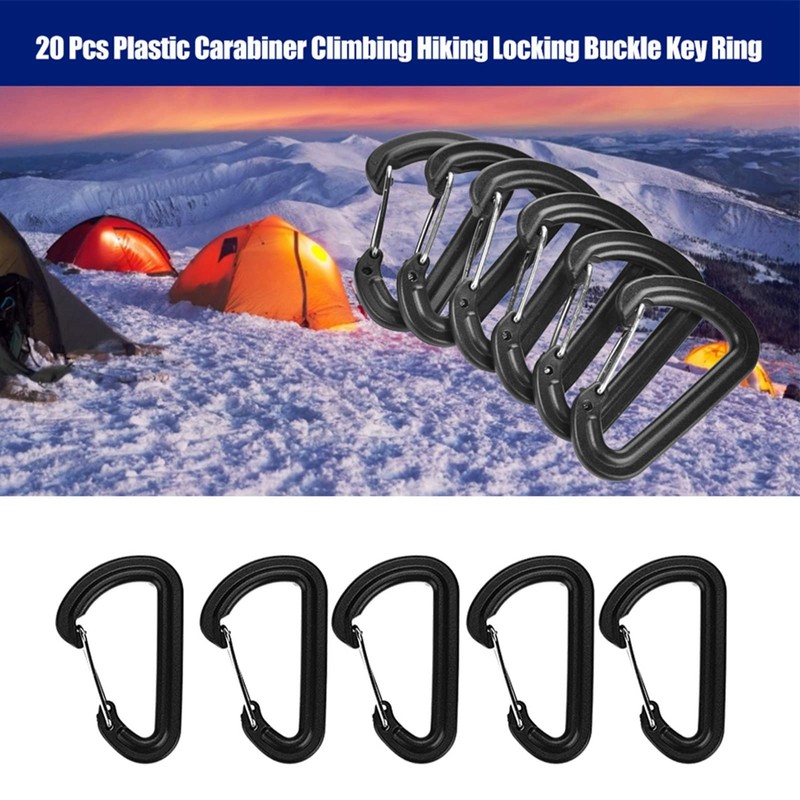 VOBOR Plastic Carabiner Set 20 Pieces Climbing Climbing Key Lock