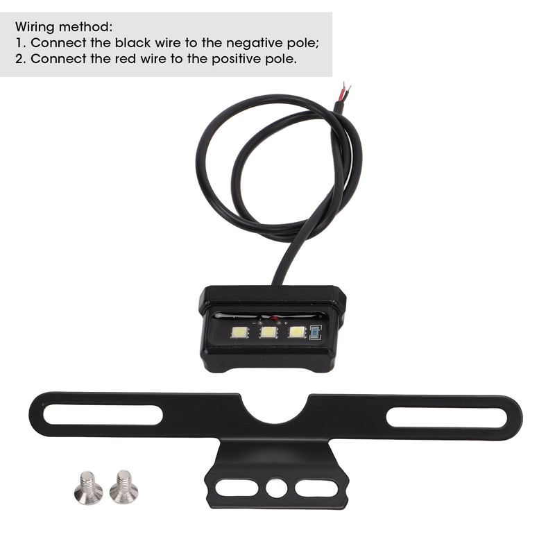 Motorcycle License Plate Lamp Blue LED with Bracket Univeral for