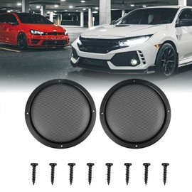 X AUTOHAUX 2pcs Grill Cover 8" Mesh Protector Car Speaker Cover Sub Woofer Subwoofer Grill Black