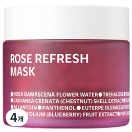 Isoi Rose Refresh Mask 80g, 1 pack, 4 pieces / 아이소이 로즈 리프레쉬 마스크 80g, 1개입, 4개