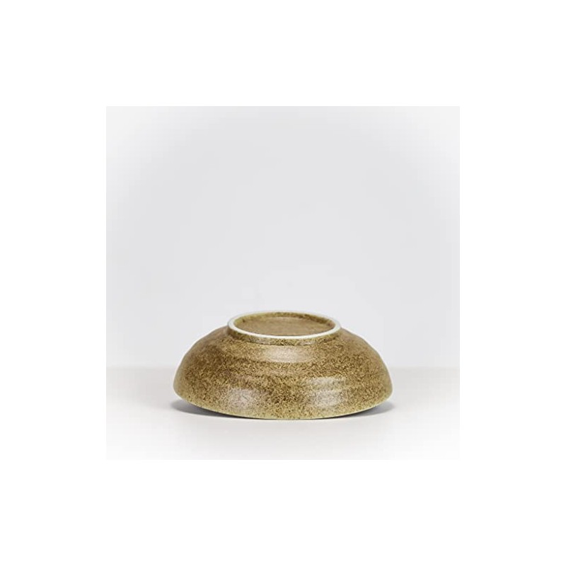 Sushisushi Glazed Stone Bowl Dark/Mid Brown 150×48mm (Japanese Made)