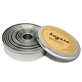 Kayaso Round Cutters in Graduated Sizes, 304 Stainless Steel, 12 Pc Set (Plain Edge)