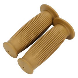 nakira Motorcycle Grip Moped Handle Barrel Type 0.9 inch (22.2 mm) Left and Right Set Rubber F Type (Beige)