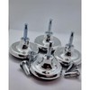 8 Pcs Leg Glides Castors with Metal Inserts Chrome Feet