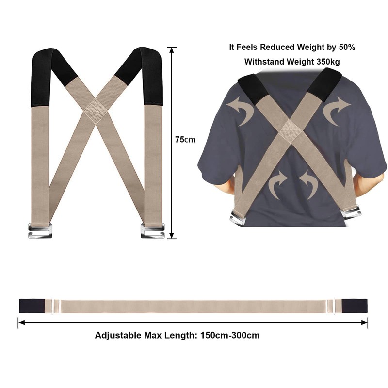 Moving Straps, Lifting Strap for 2 Movers, Easily Move, Lift,