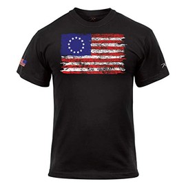 Rothco Colonial Betsy Ross Flag T-Shirt - Black, S