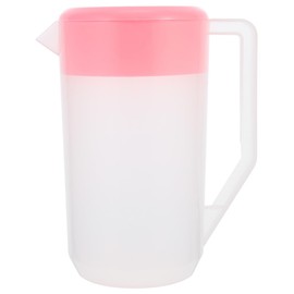 Jarra de Agua Fría Multifunción 2.4l con Tapa Rosa de Plástico, Resistente Escala, para Uso en Cocina y Hogar, Adecuado para Servir Bebidas y Jugos en Verano