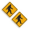 2 x 10cm Warning Bigfoot Sign Vinyl Stickers - Yeti