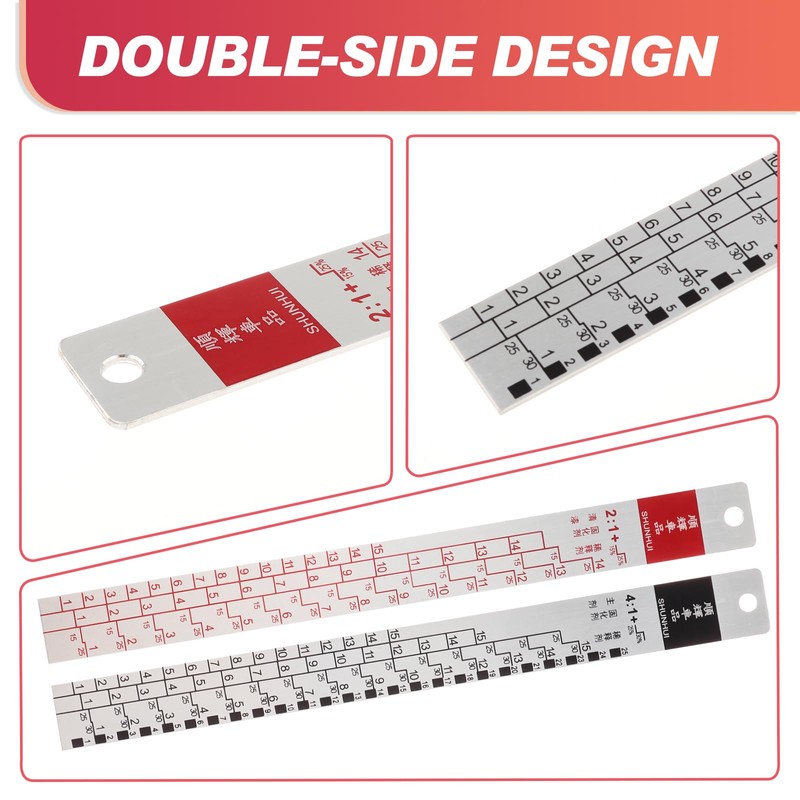 Car Paint Measuring Scale Mixing Ruler 2:1 & 4:1 Easy