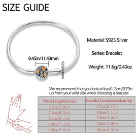 Pandach 925 Sterling Silver Charm Bracelet For Woman Basic Butterfly Heart clasp Snake Chain Bracelet Gift for Teen Mother Daughter