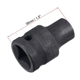 sourcing map 1/2" Drive by 8mm 6-Point Impact Socket, CR-V Steel 1.5" Length, Shallow Metric Sizes