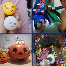 DOMTEK Colored Ping Pong Balls: 50 Pack 40mm 2.4g Entertainment Table Tennis Balls Mixed Colors for Game and Advertising