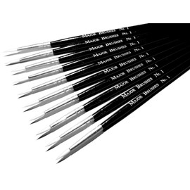 Major Brushes Sable Substitute Brushes Size 1 - Pack of 10
