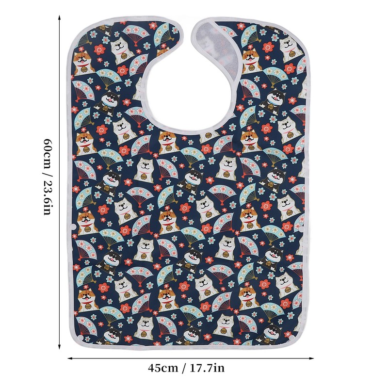 Eating Adults Bib Waterproof Reusable 3 Layers Washable Clothing Protector