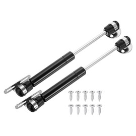 uxcell 2Pcs Lid Support Hinges, 8 Inch 120N Gas Struts Soft Close Folding Lid Stay Hinges Lift Support Slow Lowering Pneumatic Lid Buffer for Cabinet Closet Wardrobe, Black