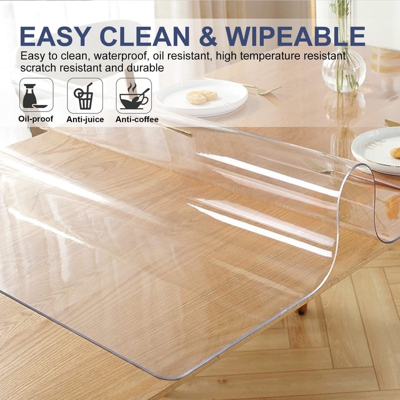 Rectangular Clear Table Protector 18x30 Inch Crystal Top Mat Transparent