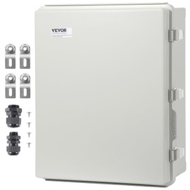 VEVOR Weather-Resistant Junction Box, Dimensions: 11.81 x 7.87 x 7.08 inches, Crafted from Durable ABS Plastic with a Secure Hinged Lid and Stainless Steel Lock, IP67 Rated for Superior Dust and Wa