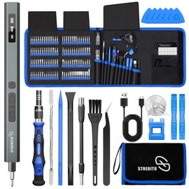STREBITO 144-Piece Upgraded Electric Screwdriver, Max 0.7 N.m, 120 Magnetic Bits, 5-gear Torque Adjustment, Precision Screwdriver Set, Repair Tool Kit for Tech, Electronics and PC, Gifts for Men