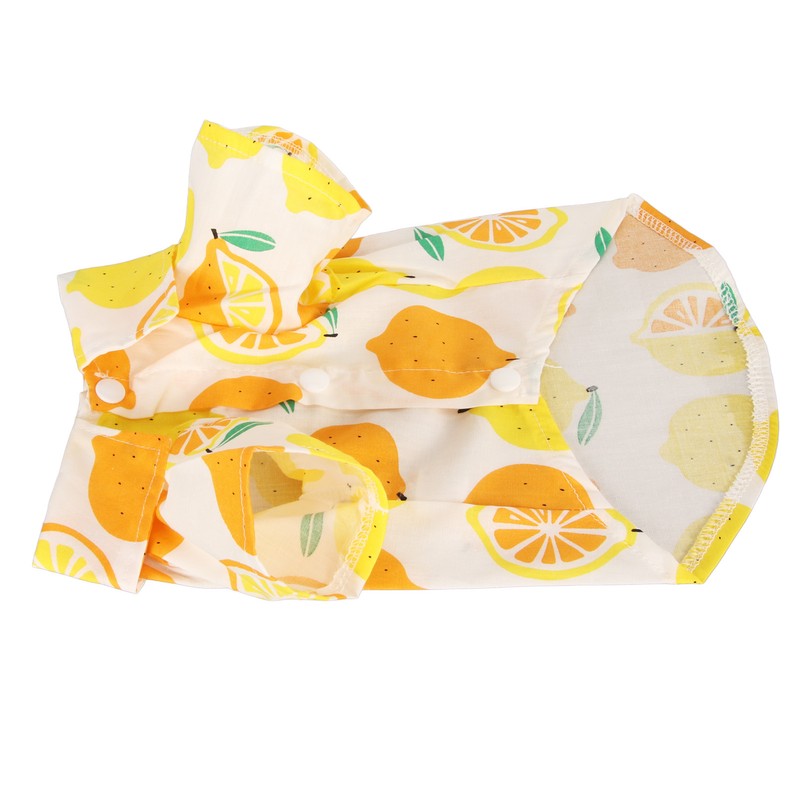 Dog Summer Shirts Lemon Print Breathable Cool Hawaiian Dog Shirts