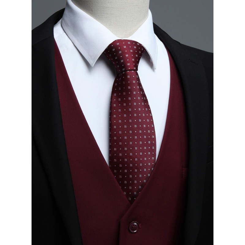 HISDERN Men's Formal Party Wedding Business Cotton Waistcoat Solid Color