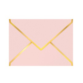AVERZELLA 60 Pack Gold Envelopes 5x7 Bulk Pink, 250G Pearled Cardstock A7 Envelopes for Invitations Business Mailing Envelope with Gold Foil Border, A6 4x6 Envelopes for Wedding Baby Shower Cards