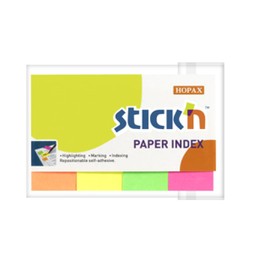 Stick N 21205 Value 20 mm Index Tab - Neon Multi-Colour