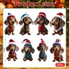 Pack of 8 Dachshund Christmas Tree Decorations, Acrylic Dachshund Decoration,