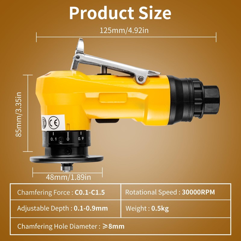 2 in 1 Pneumatic Chamfering Tool - Mini Air Chamfer