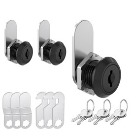 Paquete de 3 cerraduras de gabinete con llave, cerradura de buzón de 5/8 pulgadas con llave por igual, cerraduras con llave para gabinetes, caja de herramientas de cajón, puerta de RV,