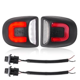 LUDARM LED License Plate Light Compatible with Silverado Sierra 1500 2500/HD 3500/HD1999-2014 1500HD 2001-2006 Suburban Tahoe Yukon/XL1500 2500 00-06 Avalanche/Escalade EXT02-13 Red U-shaped Tag Lamp