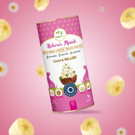 Nature's Munch Freeze-Dried Cheese Treats - Calm and Relax Cheese Snacks for Dogs | Hypoallergenic Dog Treats, Grain-Free (2.65oz)