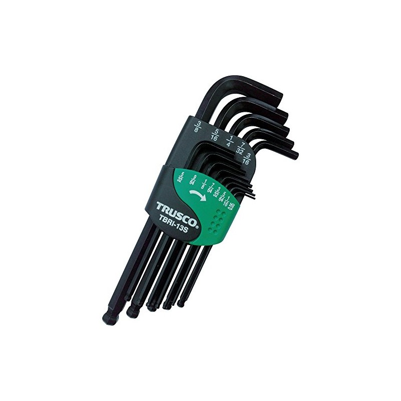 TRUSCO TBRI-13S Ball Point Hex Key Set of 13 (Inch