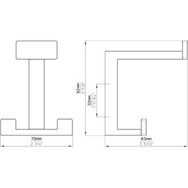 SIRO Doradus Hat Hook Width 70 mm Height 92 mm ZN White