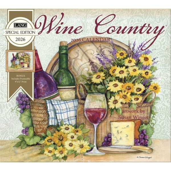 Lang Companies, Wine Country Special Edition 2026 Wall Calendar, 12.5''