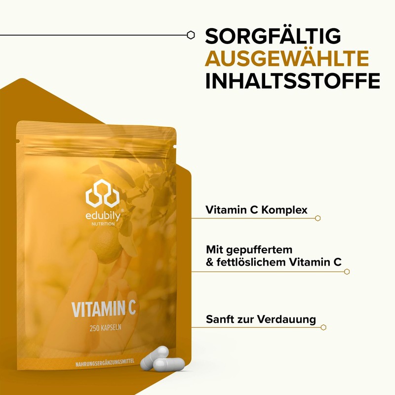 edubily nutrition® Vitamin C Capsules 500 mg - Vitamin C