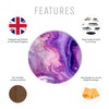 1 X Purple Marble Ink - Round Coaster Kitchen Student