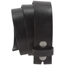 HC Women's Men's Premium Buffalo Leather Belt with Press Stud, black