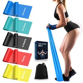 londys Resistance Bands for Working Out, Exercise Bands, Physical Therapy Equipment, 59 Inch Non-Latex Stretching Yoga Strap for Upper & Lower Body, Workouts & Rehab at Home-5 Progressive Resistance