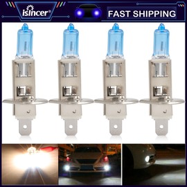 iSincer H1 55W Halogen Xenon Headlight Replacement 4PCS Light Bulb Lamp 6000K White
