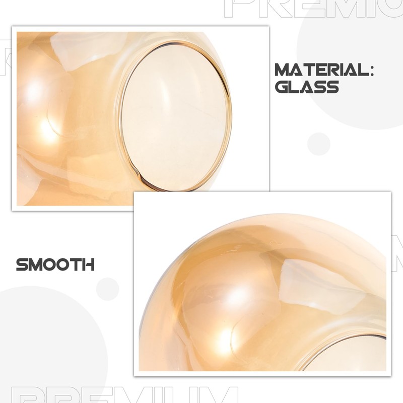 Levemolo Globe Glass Lamp Shade Amber Replacement for Pendant Lamp