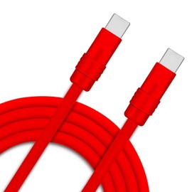 GentsStride Chubby 2.0 Durable Fast Charging Cable USB Type-C Cables Ultra-Thick Silicone Cord USB-C to USB A Cable for Cell Phones, Android Devices and More, Red+Red, Type-C to Type-C, 8.2FT