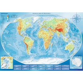 Trefl Red 4000 Piece Puzzle - Large Physical map of The World/Meridian