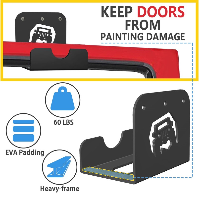 WIPHANY Tunnel Car Pattern Detachable Door Hanger with Rubber Wall