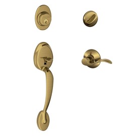Plymouth Single Cylinder Handleset and Left Hand Accent Lever, Antique Brass (F60 PLY 609 Acc LH)