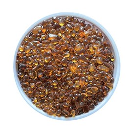 KISEER Mini Clear Glass Stone Bulk 1 LB Glass Beads Gems Marbles Pebbles Gravel Rock for Aquarium, Fish Tank, Garden, Vase Fillers, Succulent Plants Decor (Amber)